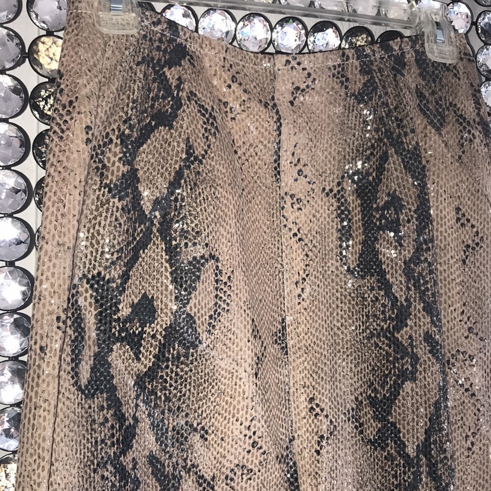 Newport News Shiny Snake Midi Leather Skirt - Picture 2 of 7